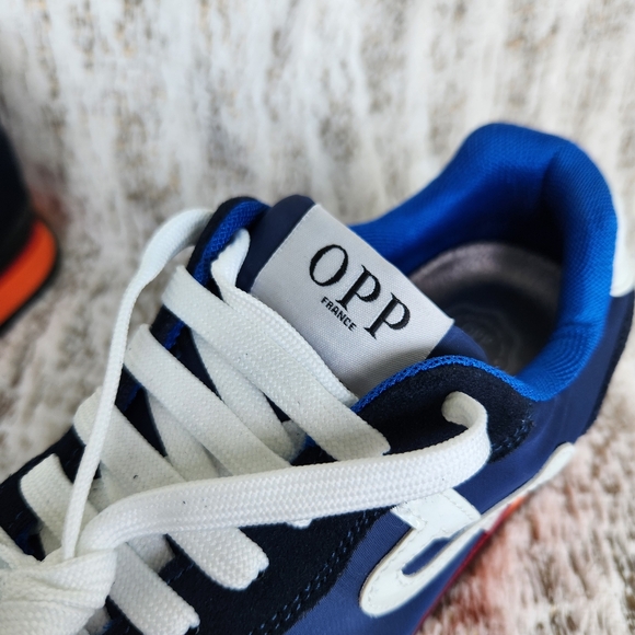 OPP France High Fashion Suede Sneaker Athletic Shoe Blue Orange | Men\'s Size 9 main image 4